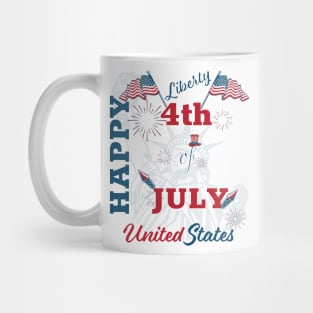 Funny Shirt Happy 4th of july United states casual style, Patriotic Graphic Tees Tops Mug